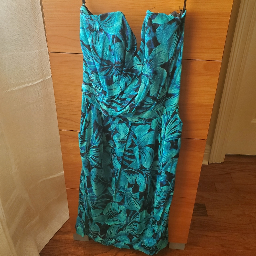 Vintage Strappless Tropical Dress